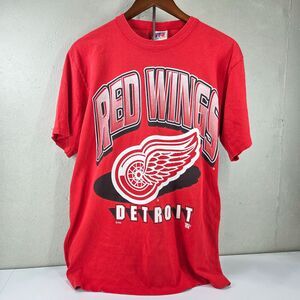 Vintage 90s Team Rated Detroit Red Wings NHL Hockey Graphic Shirt Sz M